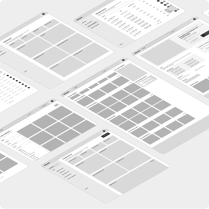 Building design wireframe sketches